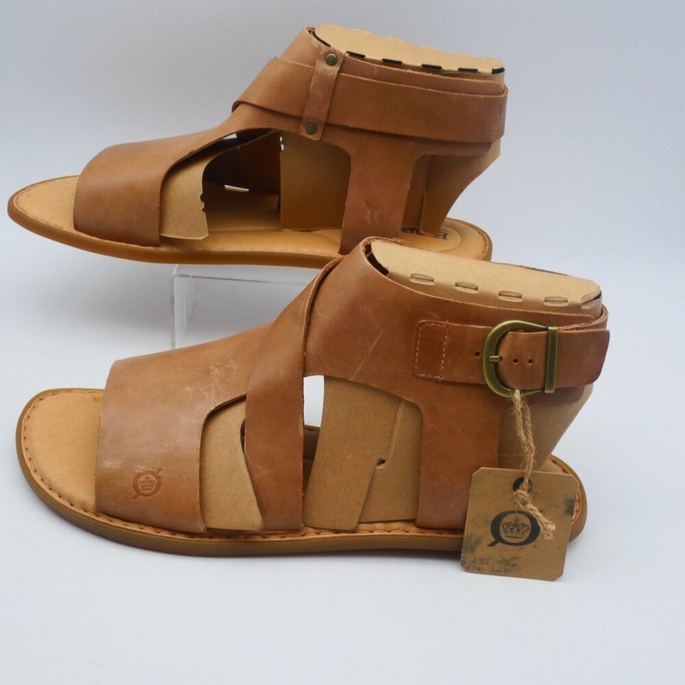 NEW Born Marlowe Women's 11 Sandals Brown Tan Leather Fisherman Cottage Core - Picture 2 of 8